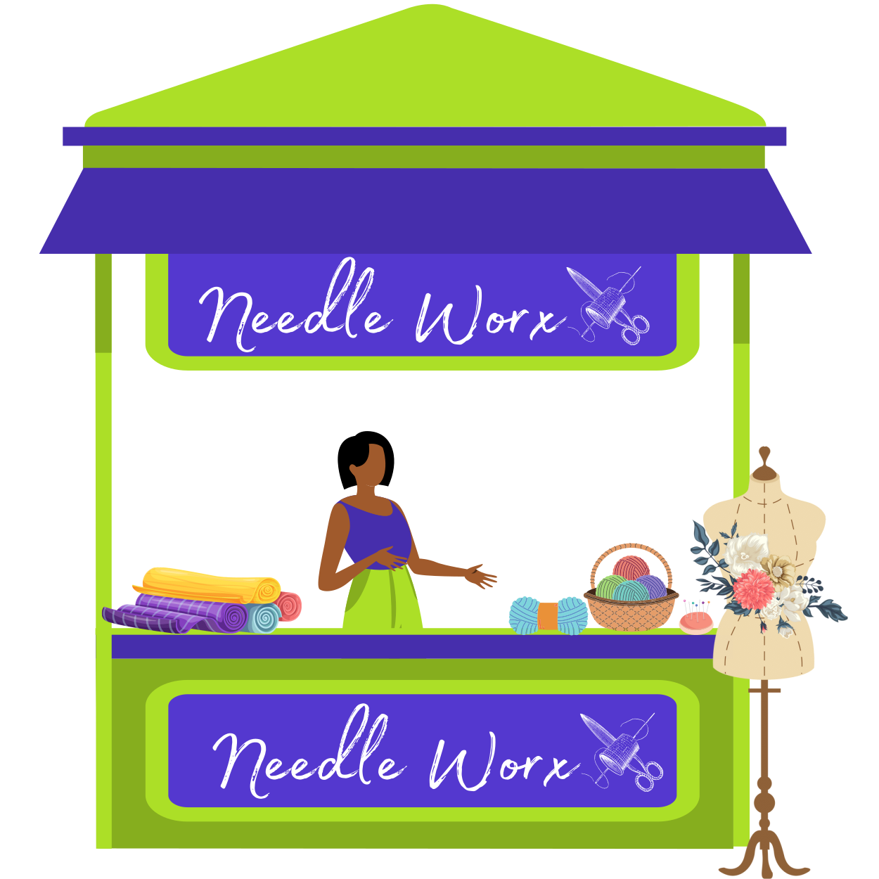 Needle Works Blue Pea Online Market