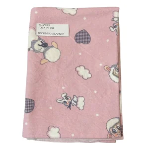 Baby Flannel Receiver Blanket - Pink Sheep