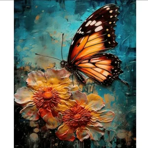 Paint by Numbers: Butterfly and Flowers