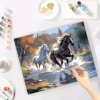 Paint by Numbers: Horses in River - Image 3