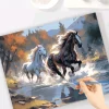 Paint by Numbers: Horses in River - Image 2