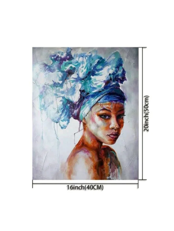 Black Woman with Blue Head Piece 1