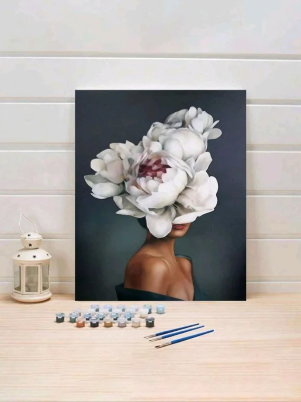 Girl with White Roses Head Piece