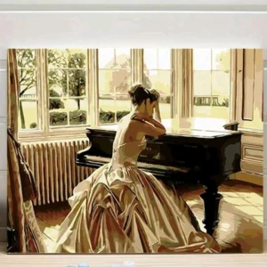 Woman sitting at Piano