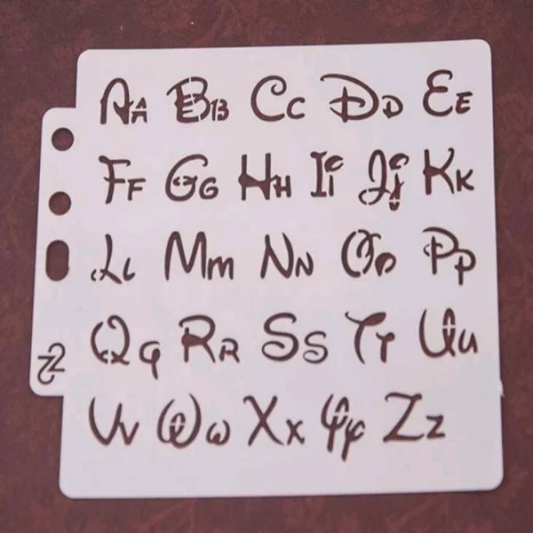 PVC Stencil: 10pc Artistic Alphabet Drawing Stencil 1