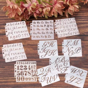 PVC Stencil: 10pc Artistic Alphabet Drawing Stencil