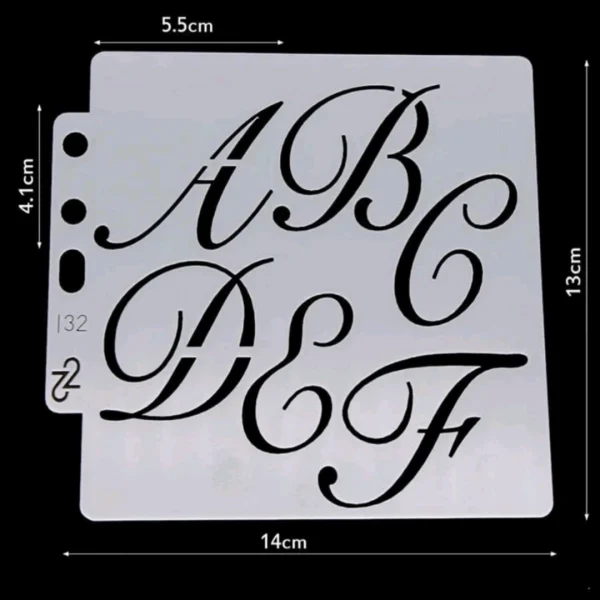 PVC Stencil: 10pc Artistic Alphabet Drawing Stencil 6