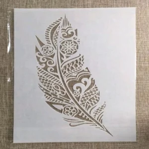 PVC Stencil: 1pc Feather Painting Stencil 2