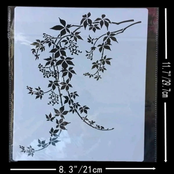 PVC Stencil: 1pc Leaf Drawing Template 3