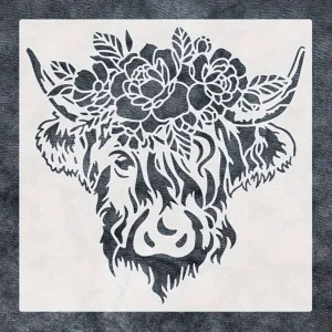 PVC Stencil: 1pc Mylar Highland Cow Stencil