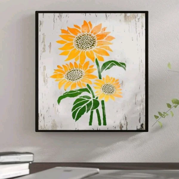 PVC Stencil: 1pc Sunflower Painting Stencil 2