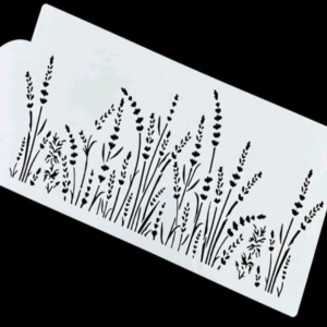 1pc Wheat and Lavender Cake Decorating PVC Stencil 2