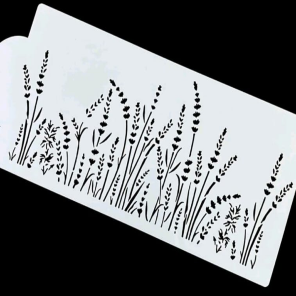 1pc Wheat and Lavender Cake Decorating PVC Stencil 2