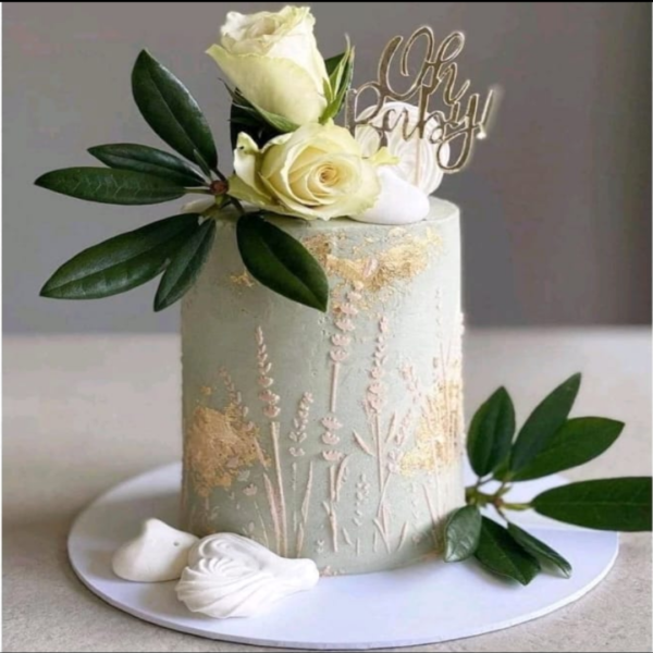 1pc Wheat and Lavender Cake Decorating PVC Stencil 3