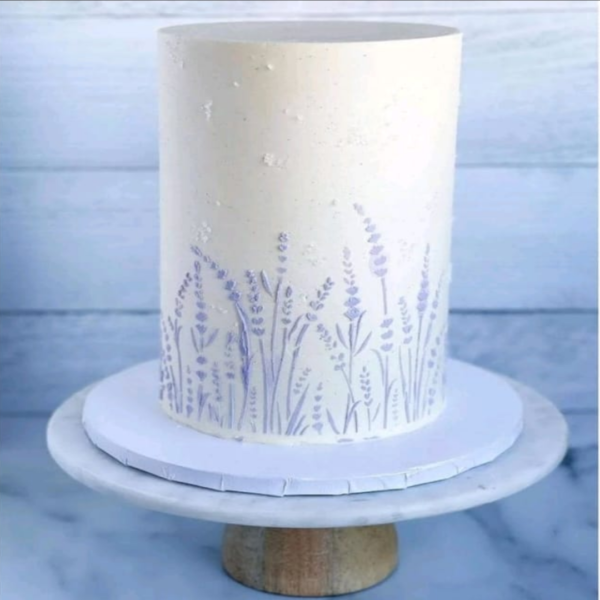 1pc Wheat and Lavender Cake Decorating PVC Stencil 4