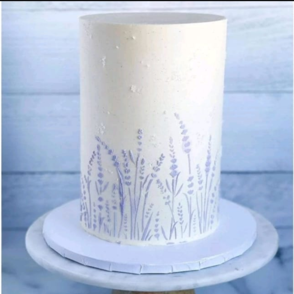 1pc Wheat and Lavender Cake Decorating PVC Stencil