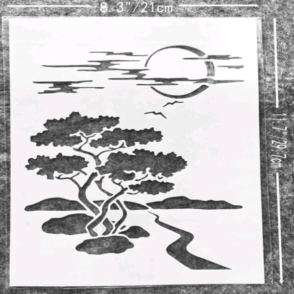 PVC Stencil: Landscape Drawing Template 1