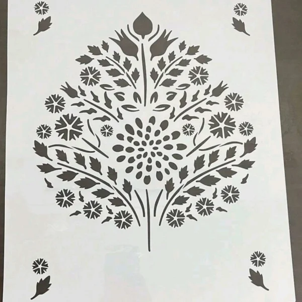 PVC Stencil: Large Leaf Damask