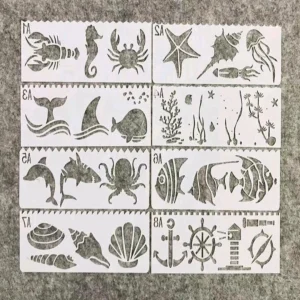 PVC Stencil: Marine Life Drawing Template 1