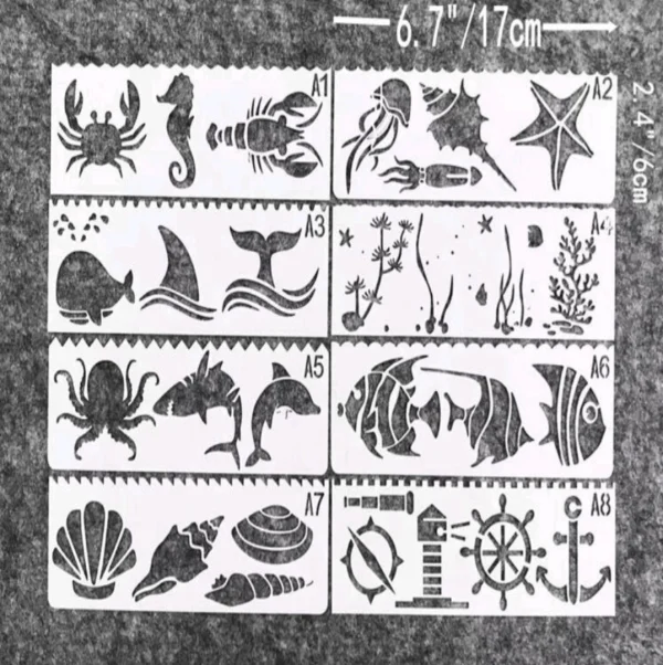 PVC Stencil: Marine Life Drawing Template