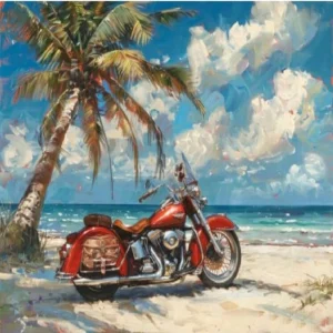 Motorcycle at the Beach