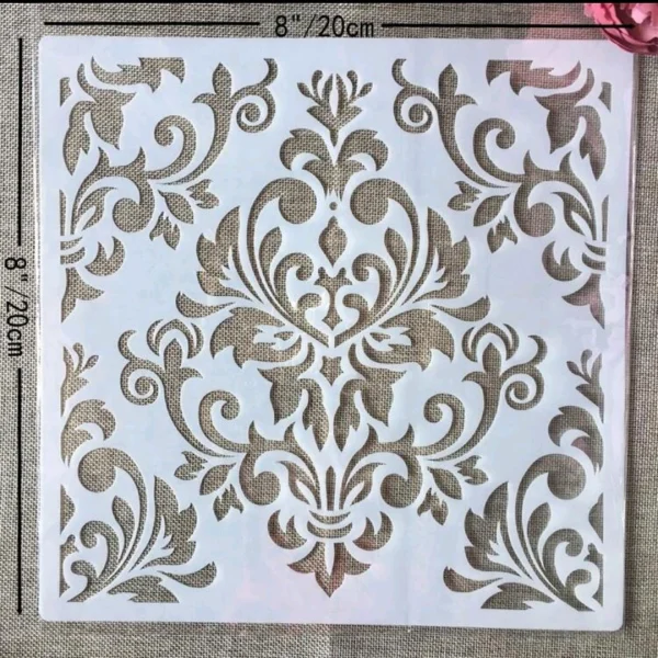 PVC Stencil: White Plastic Vintage Pattern 1