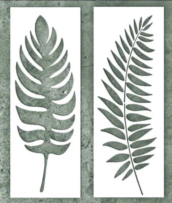 PVC Stencil: 2 Large Leaves 3