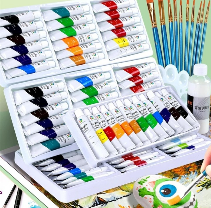 24 Colour Mixed Acrylic Paints