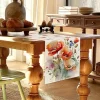 Table Runner - Orange Flowers and Butterflies 3
