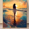 Paint by Numbers: Lady in Golden Sunset Beach