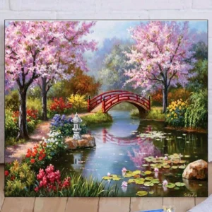 Spring Scenery with Bridge