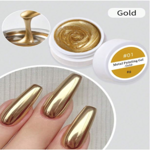 Nail Art - Gold Metallic Nail Gel