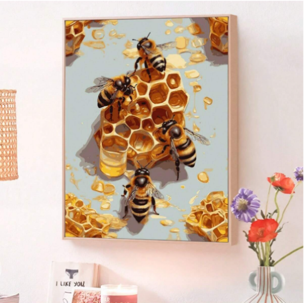 Paint by Numbers - PBN Honey Bees 2