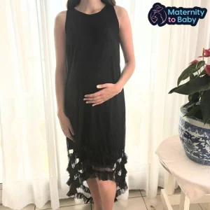 Black with Trim Maternity Dress