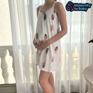 Feather Print Cami Maternity Dress