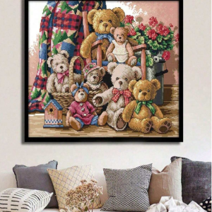 Cross-Stitching - Teddy Family