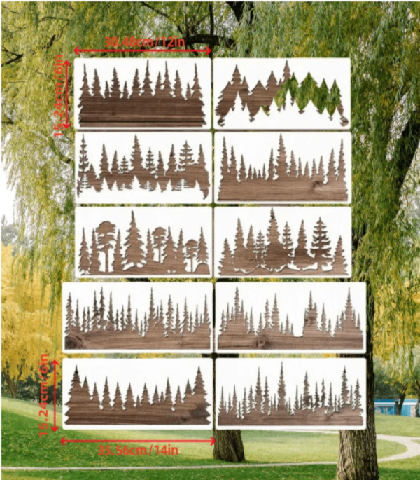 PVC Stencil - Christmas Pine Trees 1