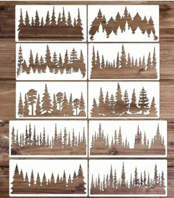 PVC Stencil - Christmas Pine Trees