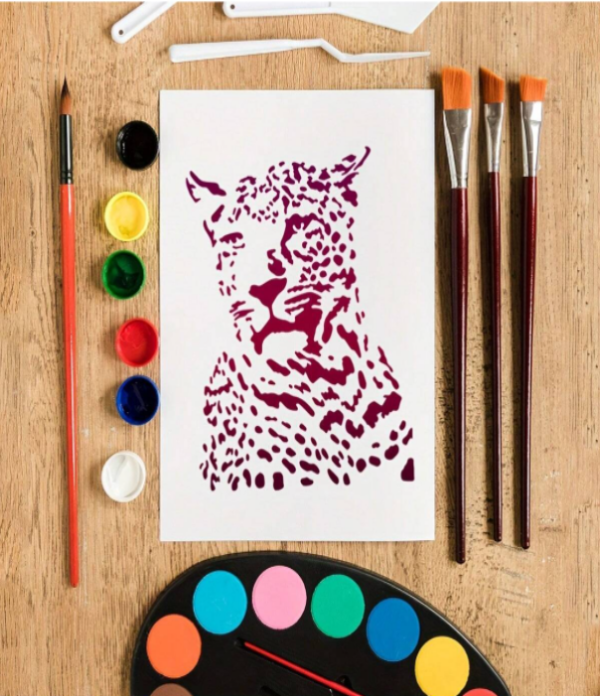 PVC Stencil - Leopard Head 2