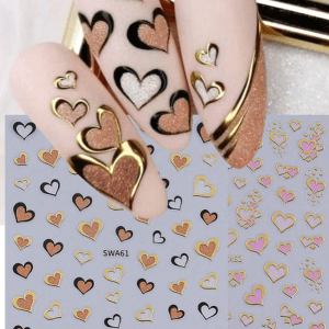 2pcs 3D Hearts Nail Art stickers