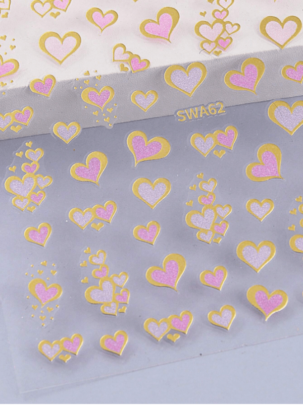 2pcs 3D Hearts Nail Art stickers 5
