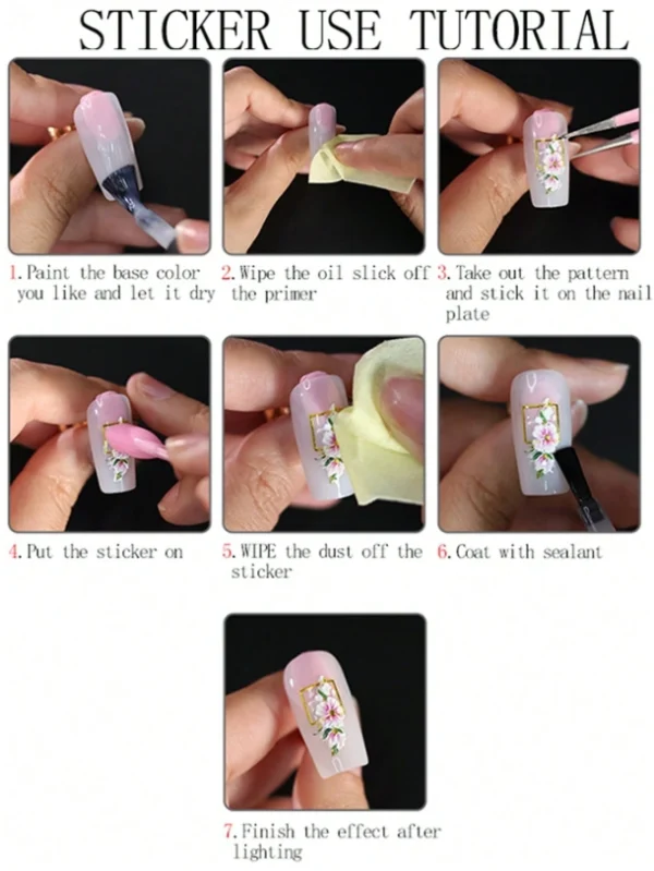5D Colourful Flowers Nail Art Stickers 5