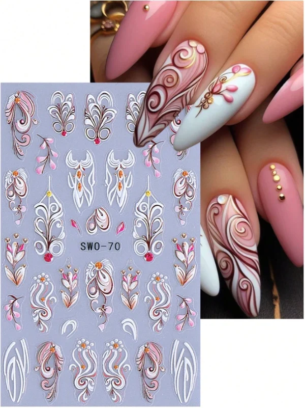 5D Flower Nail Art Stickers 1