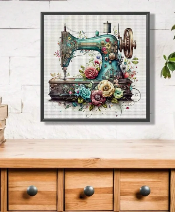 Cross-Stitching - Flowered Sewing Machine 3