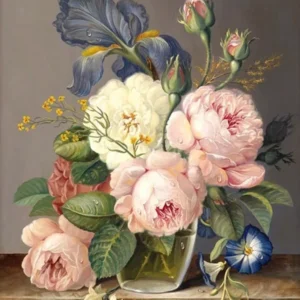 Cross-Stitching - Pink and White Roses