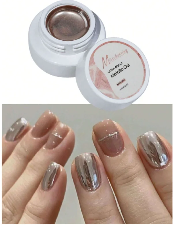 Rose Gold Metallic Gel Nail Polish 2