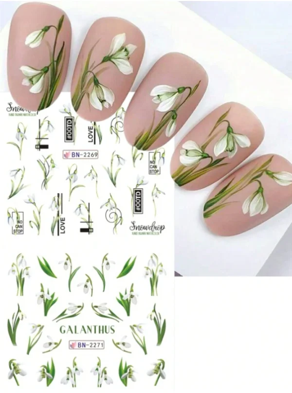 Tulip Design Nail Art Stickers 3