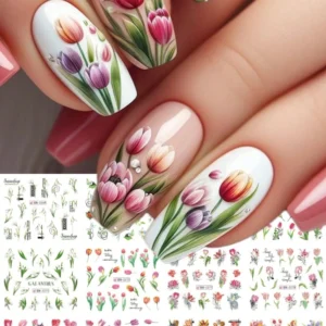 Tulip Design Nail Art Stickers