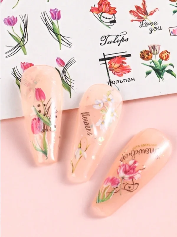 Tulip Design Nail Art Stickers 5
