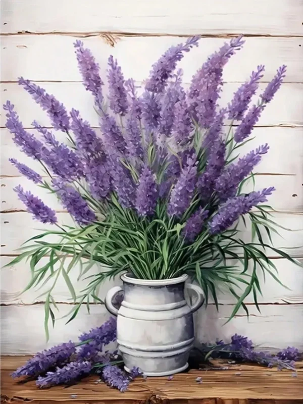 Diamond Dotting - Vase of Lavender